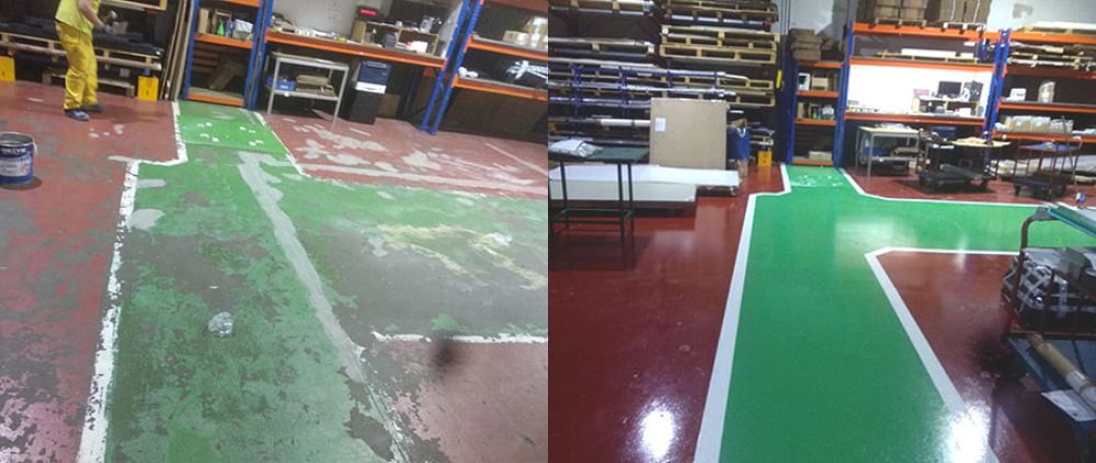 Reparación de pavimentos industriales con resina epoxi en Gipuzkoa