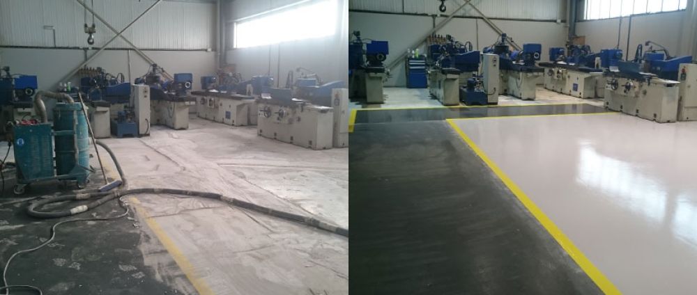 Reparación y repintado de pavimento industrial para talleres en Gipuzkoa